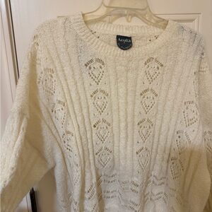 Arula Cream Pointelle Sweater